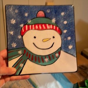 Festive Snowman Holiday Plate